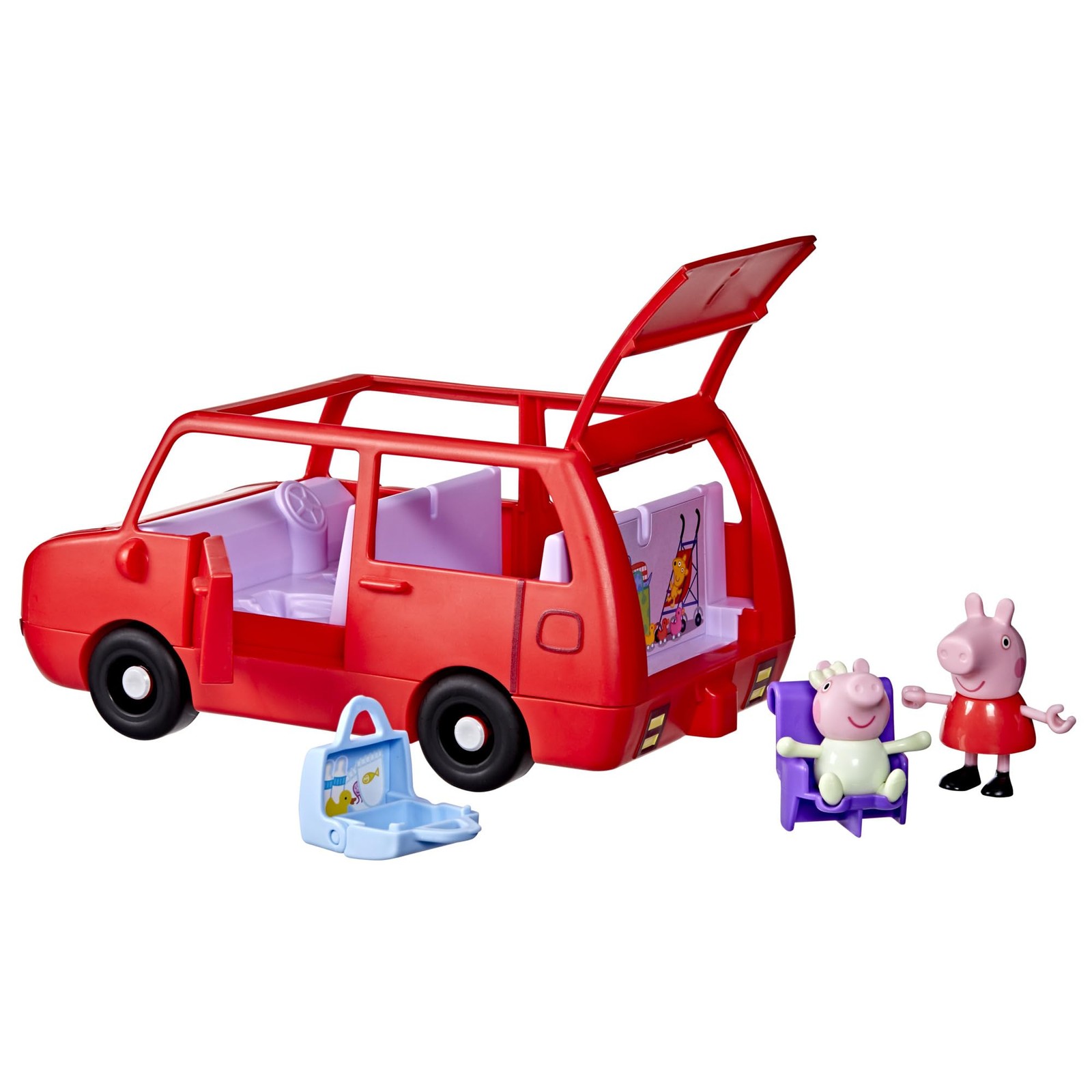 Peppa Pig Peppa's Big Family Car with 2 Figures (Fits 5), 8.819 inches, Red 