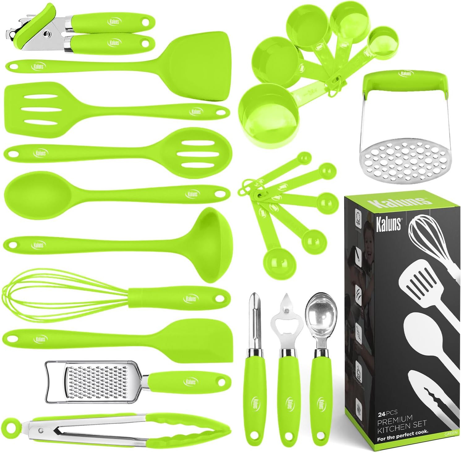 Silicone Kitchen Utensils Set 24 Pcs Silicone Cooking Utensils Set - Can Opener,