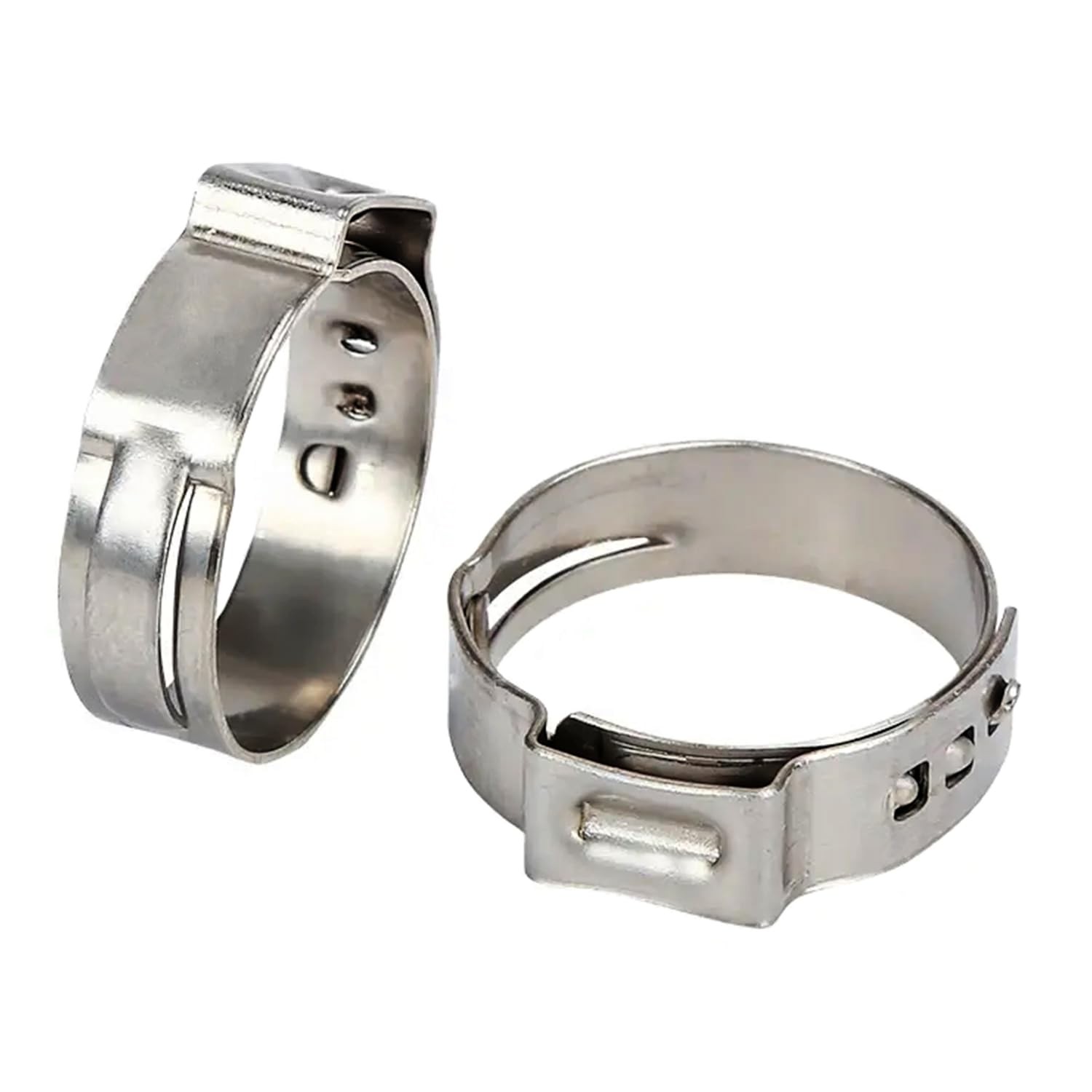 Pack of 50 20.9-24.1mm Single Ear Hose Clamps, 304 Stainless Steel Crimp Hose...