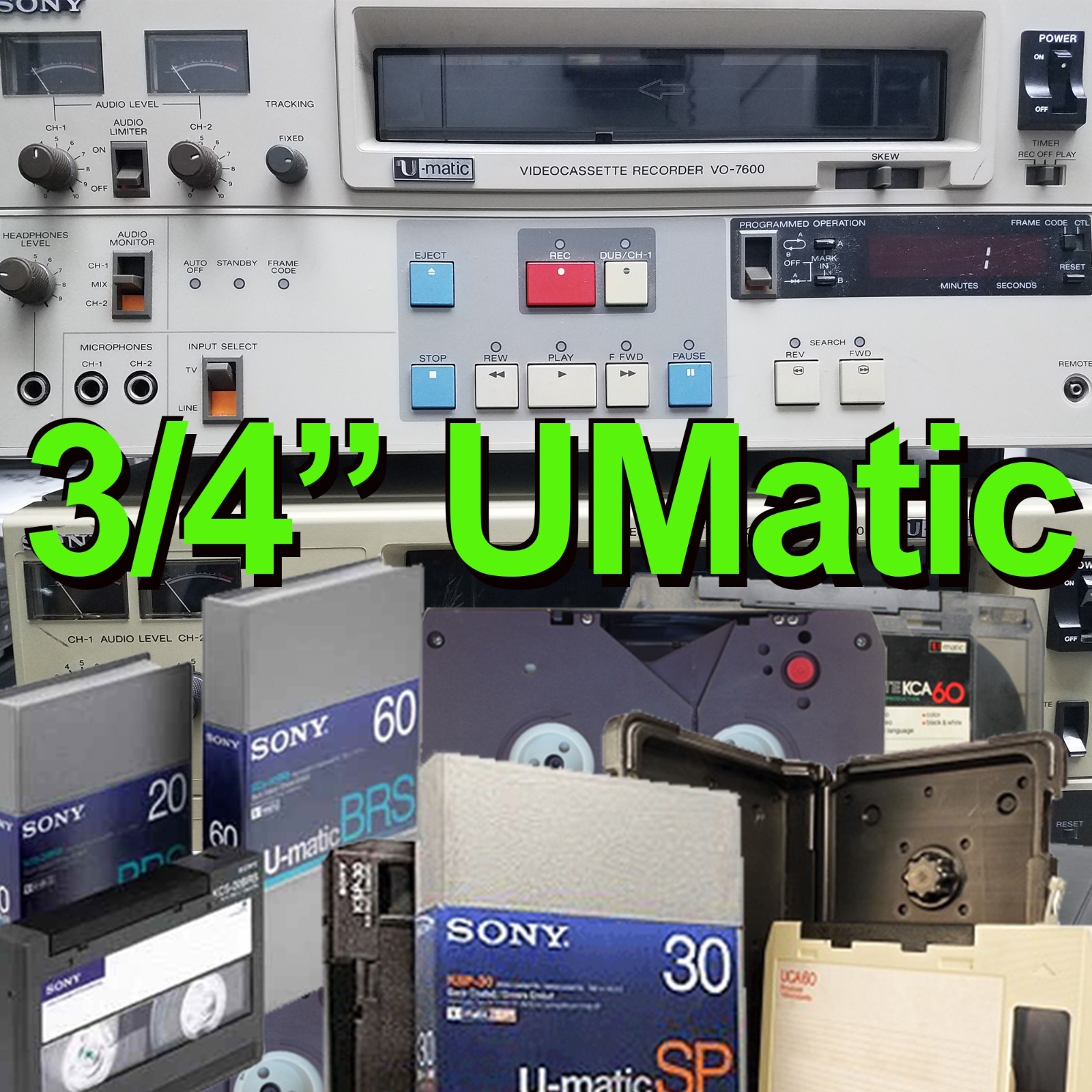 3/4" U-Matic SP to .MP4 VCR Video Tape Digitizing File Transfer SERVICE Sony 3M