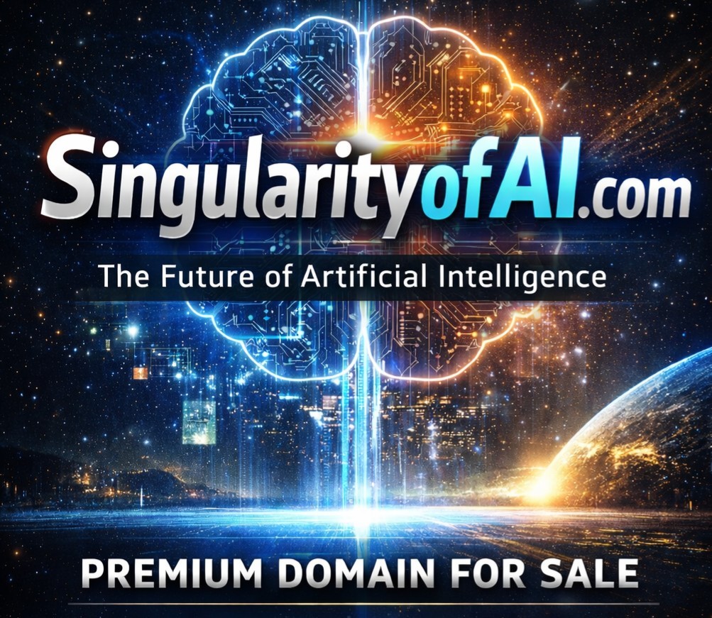 SingularityOfAi.com Premium Domain Name For Sale AI Domain 🔥 
