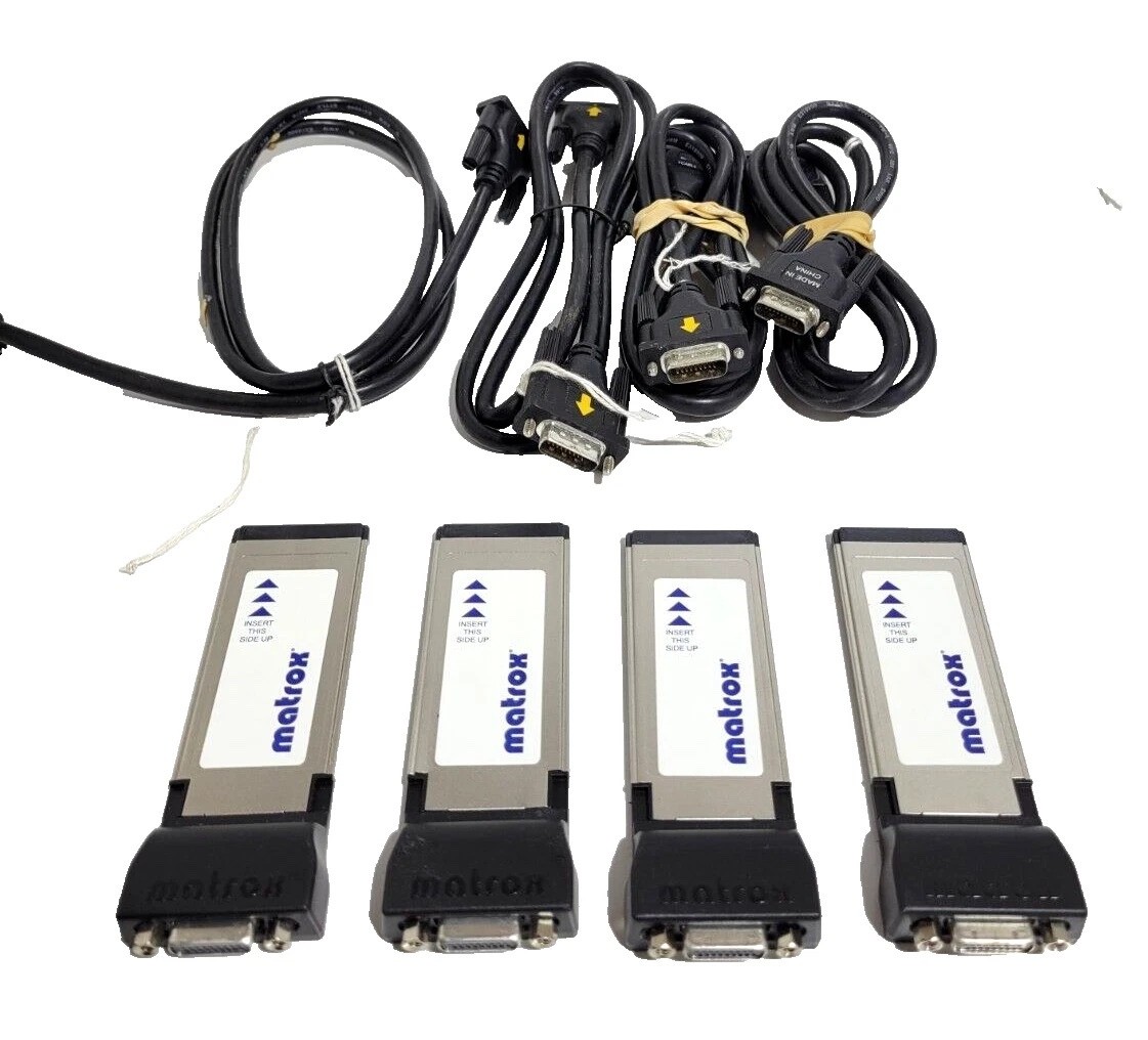 Matrox Y7376-0100 63039622128 and YCABLE061 W/CABLE (LOT OF 4) - GREET USED.