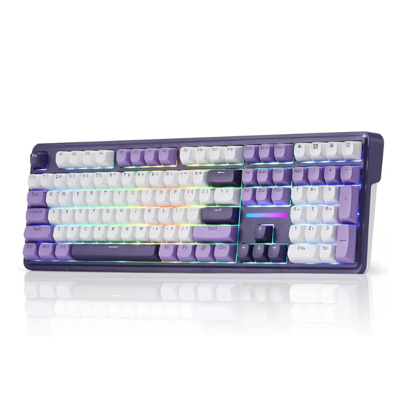 Wireless Gasket RGB Gaming 108 Key Mechanical Keyboard,Hot-Swap South-Facing LED