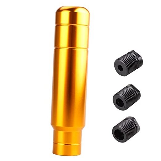  Aluminum Weighted Manual Shift knobs, Long Stick Shift Knob Gear Shifter Gold