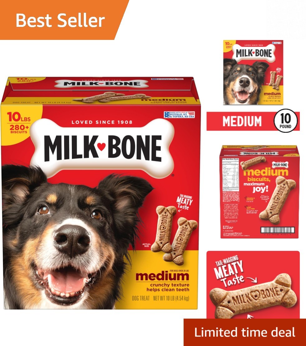 Nutrient-Rich Dog Treats for Medium Dogs - 10lb Beef Biscuits, Made in USA