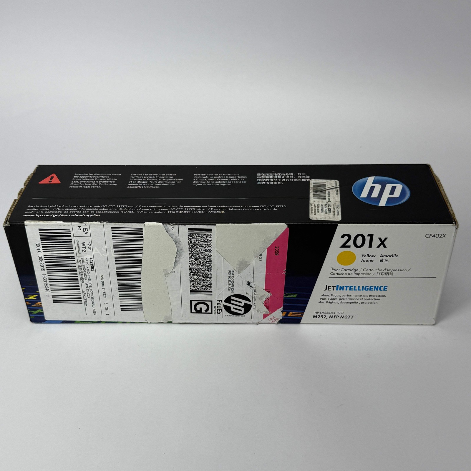 New HP 201X Yellow High Yield Toner Cartridge Genuine CF402X