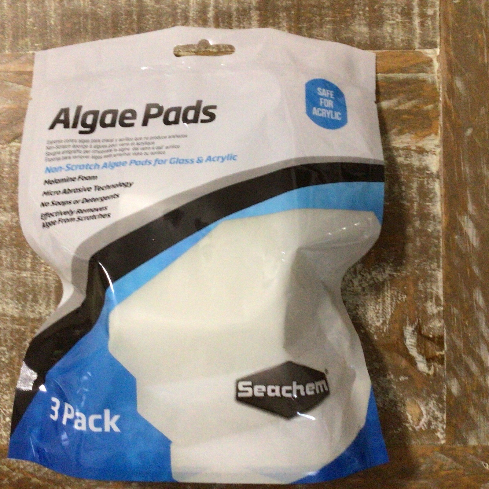 Seachem Laboratories Algae Pad for Glass & Acrylic Aquariums White 25 mm, 3 pk