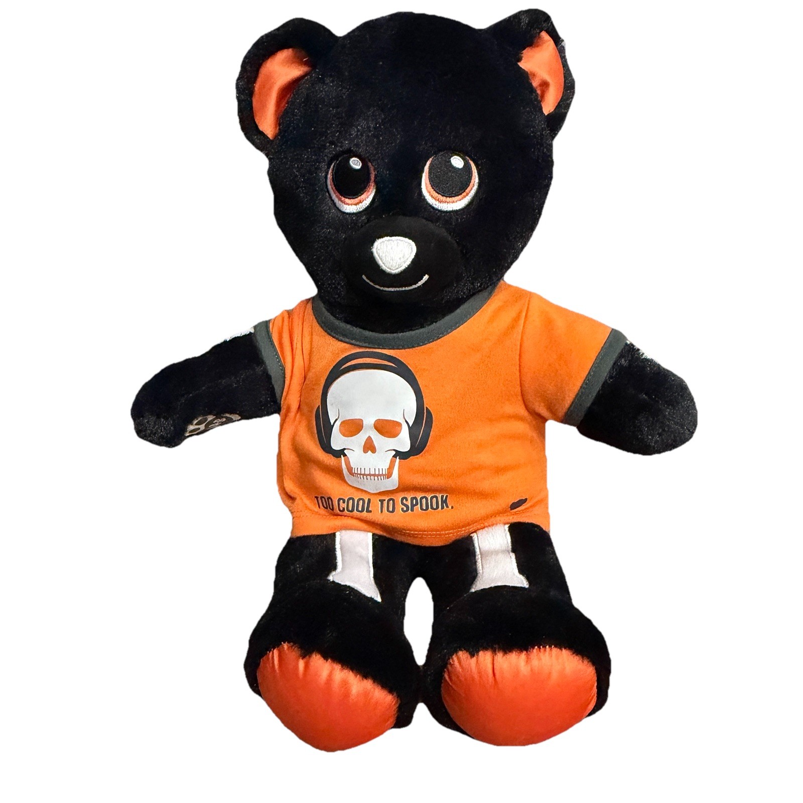 Build a Bear BAB Skeleteddy Halloween Skeleton Black Orange Spooky Teddy Bear