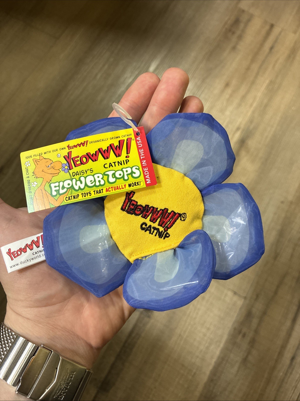 Yeowww! Daisy's Flower Tops Catnip Filled Cat Toy - Blue