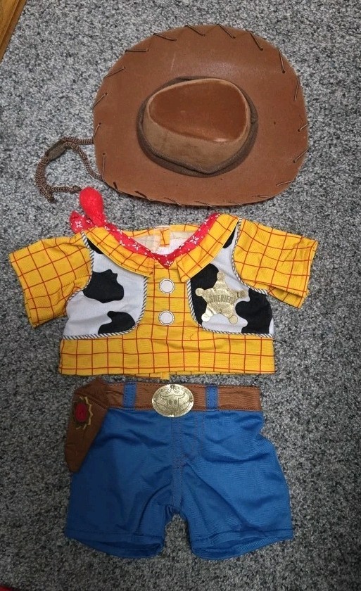 Build A Bear Disney Toy Story Sheriff Woody Cowboy Costume Outfit Hat Shirt BAB