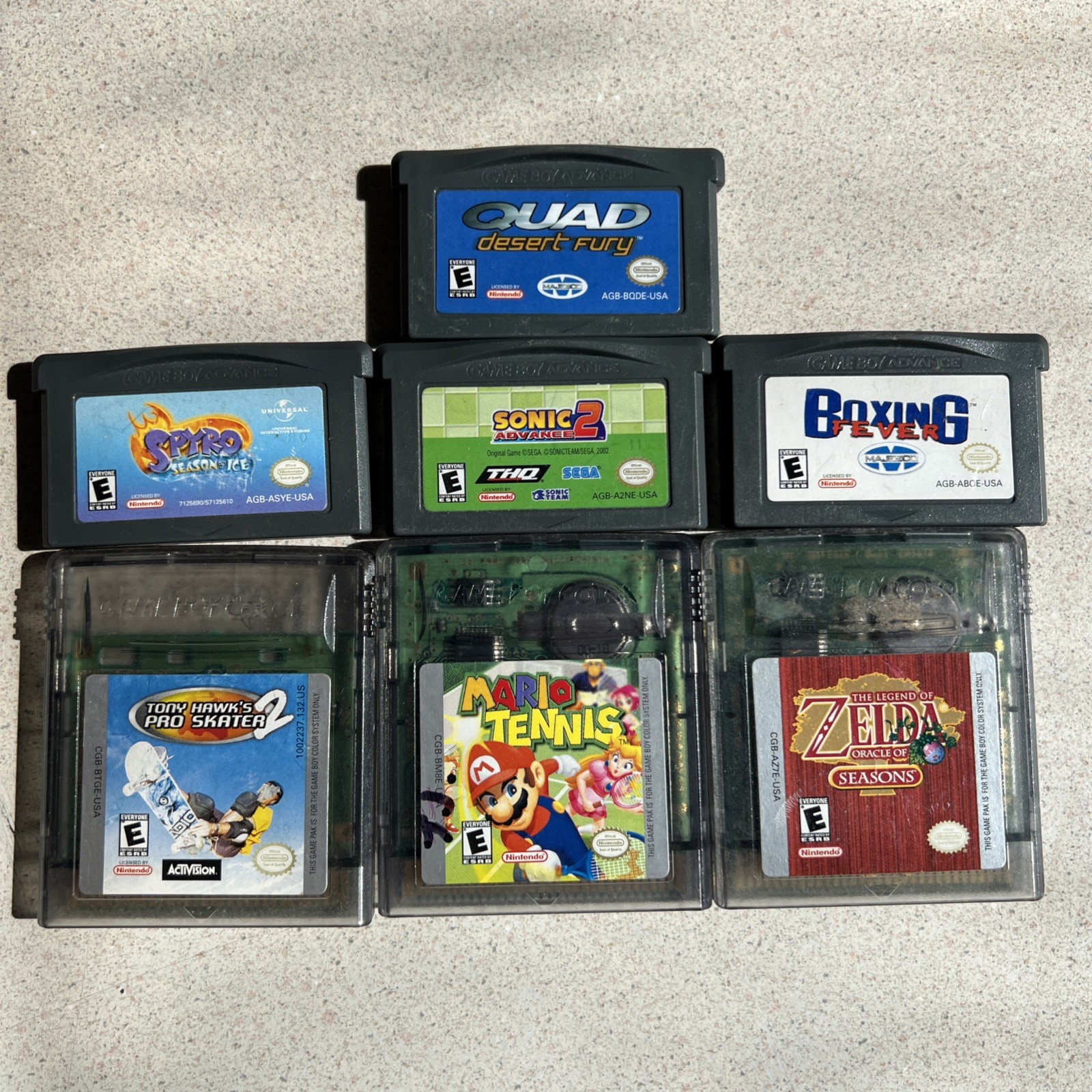 Nintendo Gameboy Advance Game Boy Color Game Mario Tennis Zelda Spyro Sonic