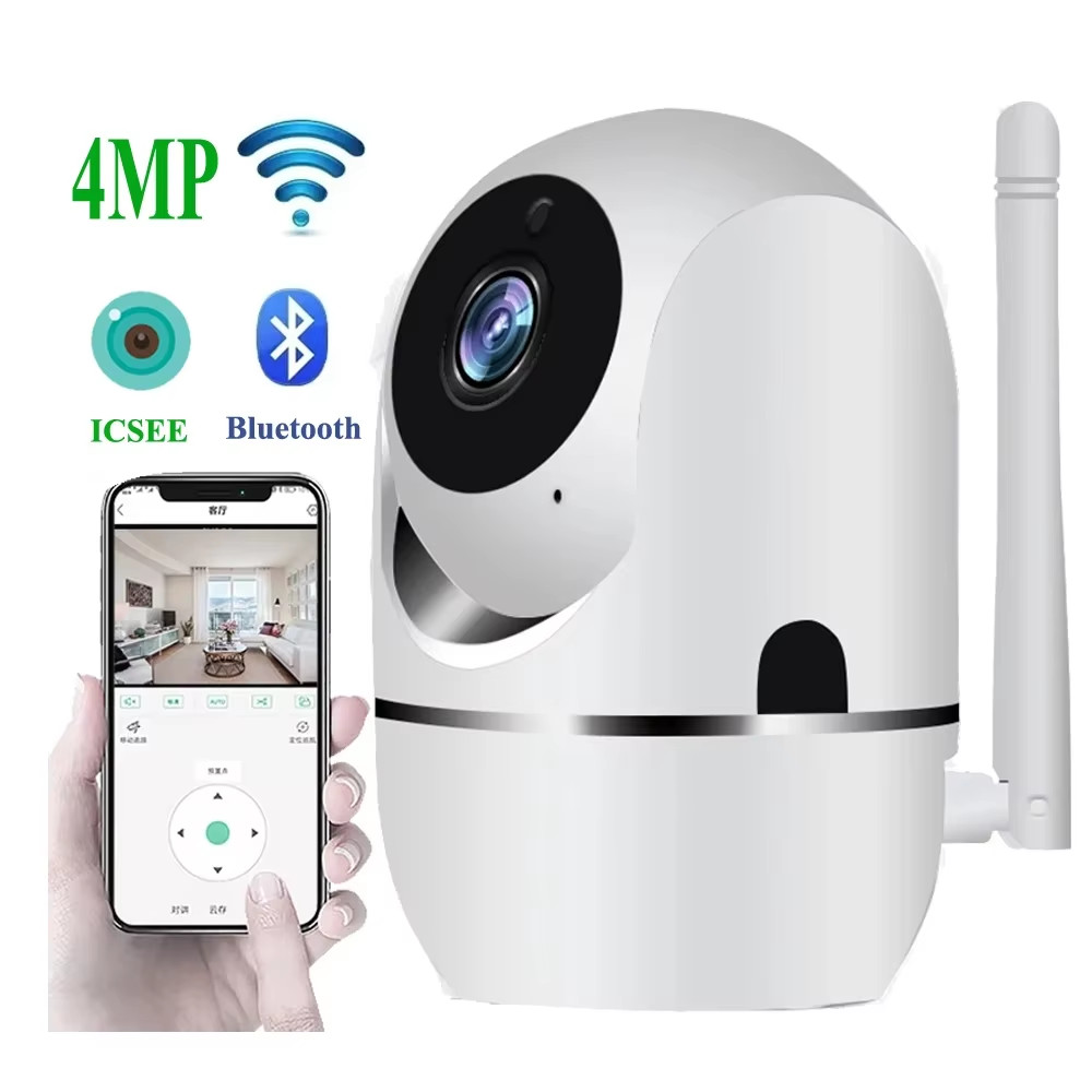 4MP ICSEE Wifi IP Camera Indoor Mini Surveillance Camera Two Way Audio Motion De