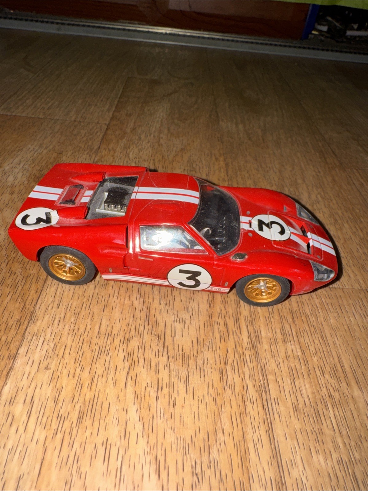 VINTAGE 1:32 HORNBY SCALEXTRIC 1968 FORD GT40 SLOT CAR #3 Red Run
