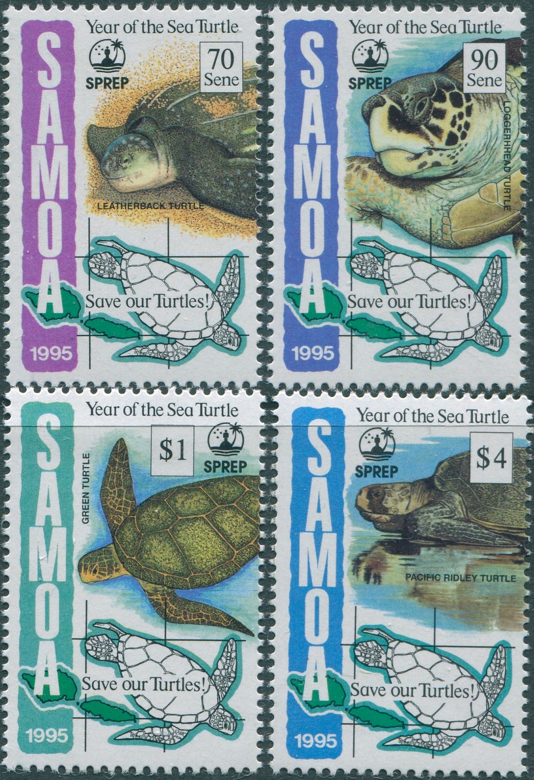 Samoa 1995 SG966-969 Year of the Sea Turtle set MNH
