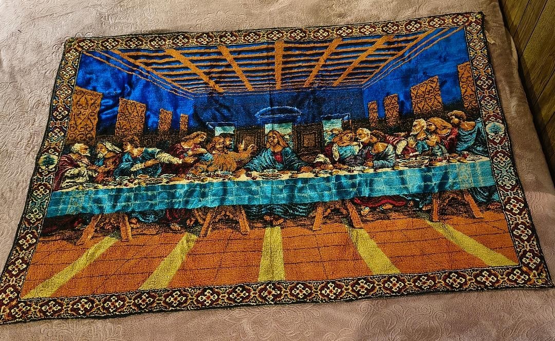 Vintage The Last Supper Thick Rug Wall Hanging Tapestry