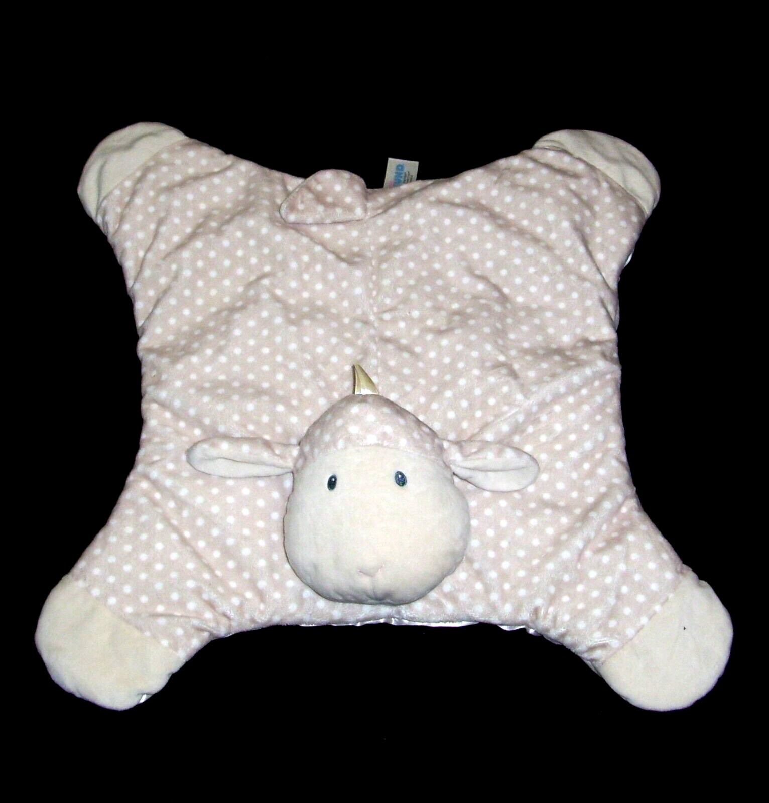 Baby Gund Roly Polys Lamb Polka Dot Tan Beige Comfy Cozy Security Blanket Lovey