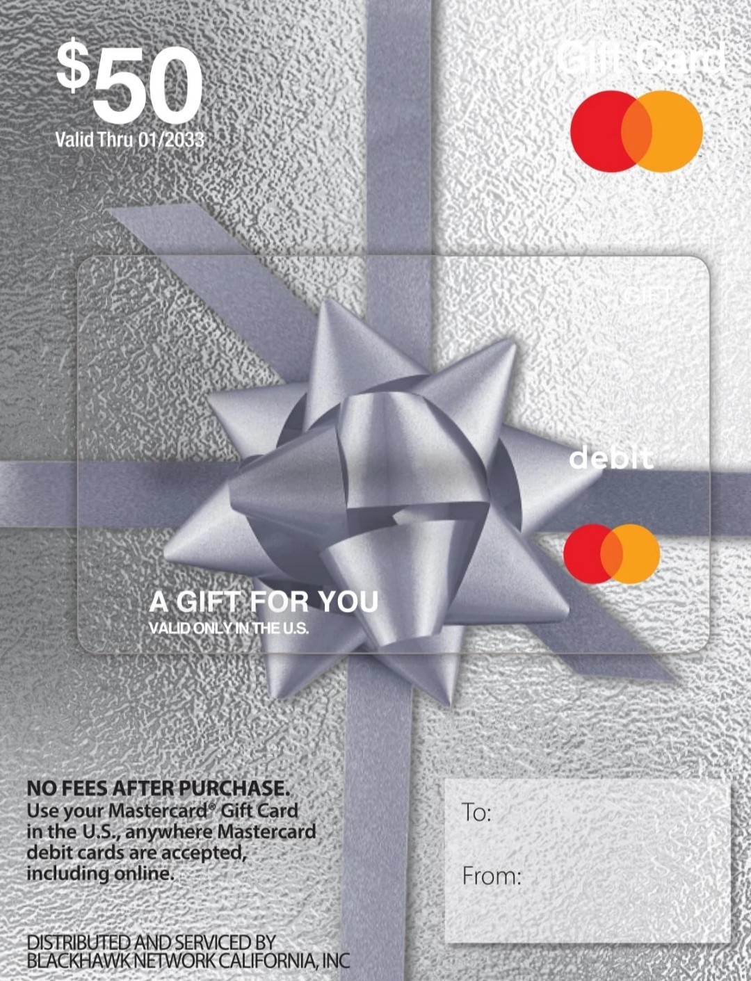 $75 Mastercard Gift Card (plus $4.95 Purchase Fee) 