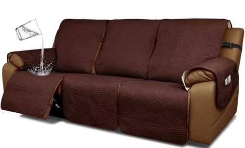 Waterproof Recliner Sofa Cover,Non Slip Couch Cover for 3 Seater Coffee