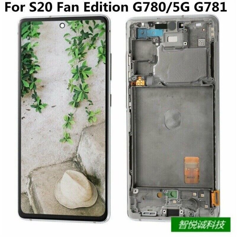For Samsung Galaxy S20FE 5G G781 LCD Replacement Touch Screen Digitizer Frame