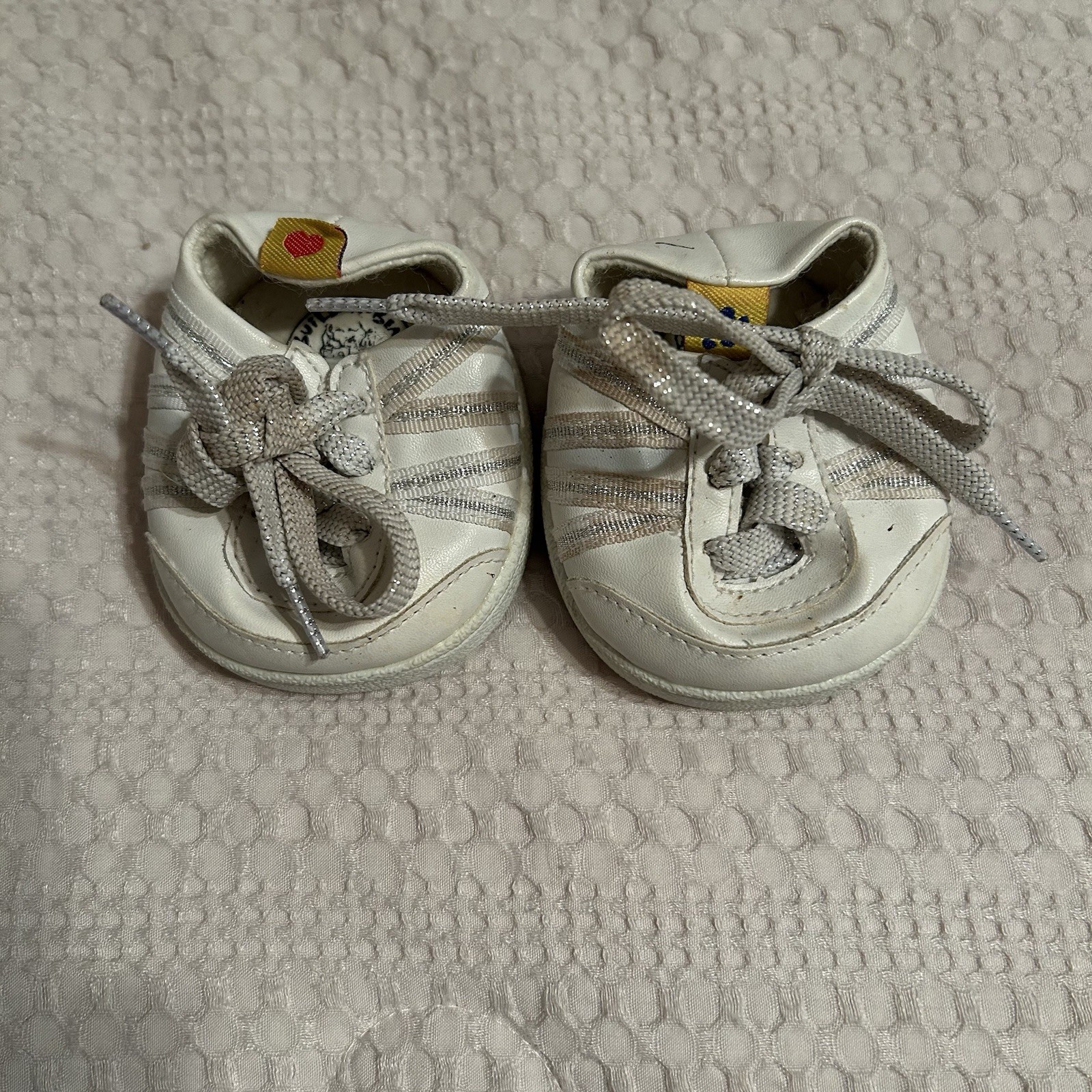 Build A Bear Workshop White and Glitter Tennis Shoes