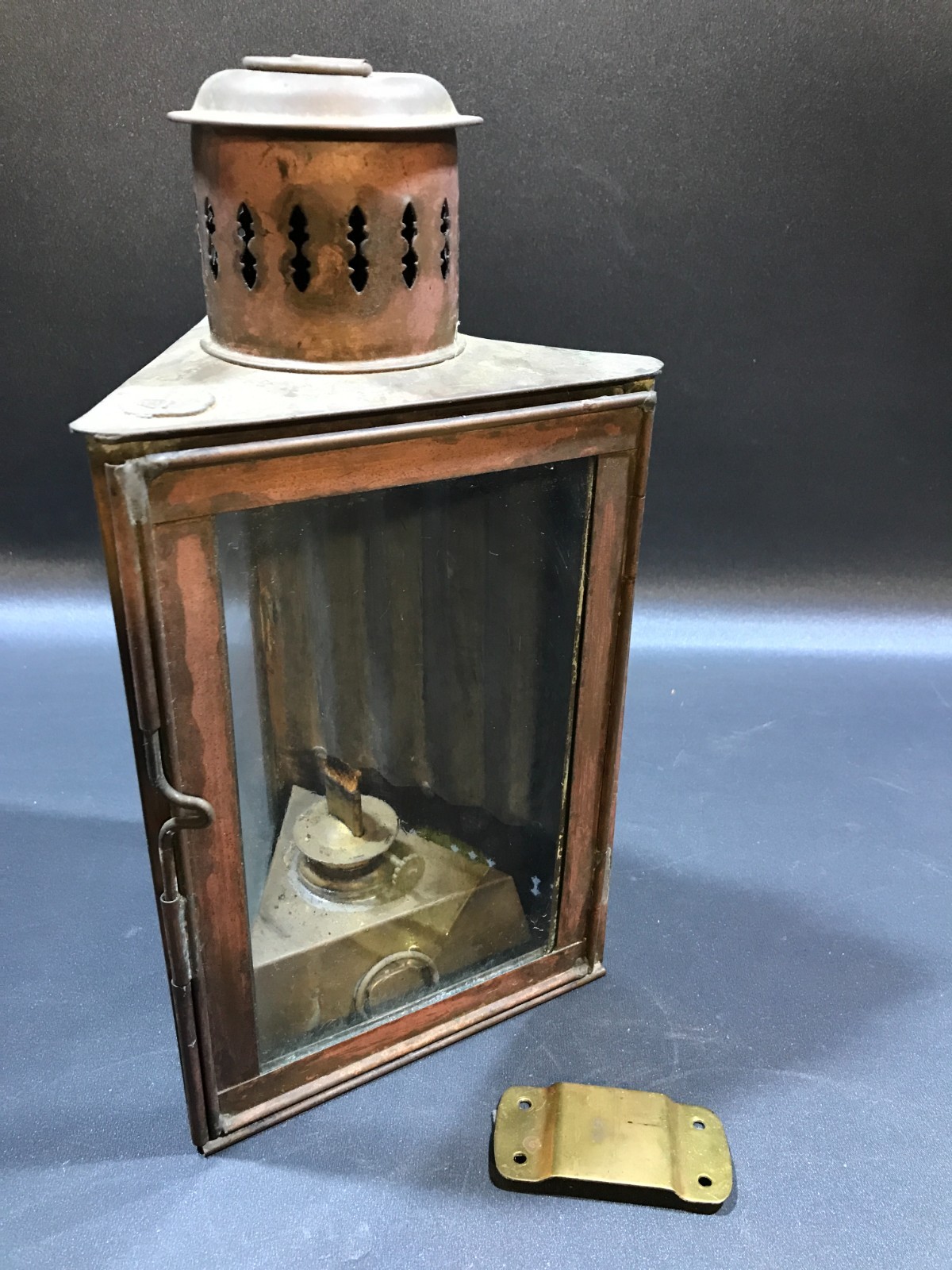Vintage Copper Nautical Oil Lamp Sconce