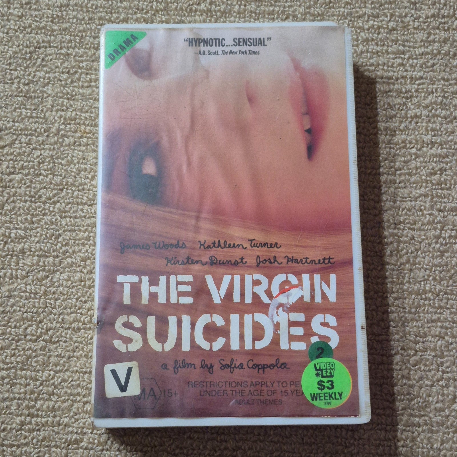 The Virgin Suicides VHS Video Tape - MA15+ - 2001 promo size big box