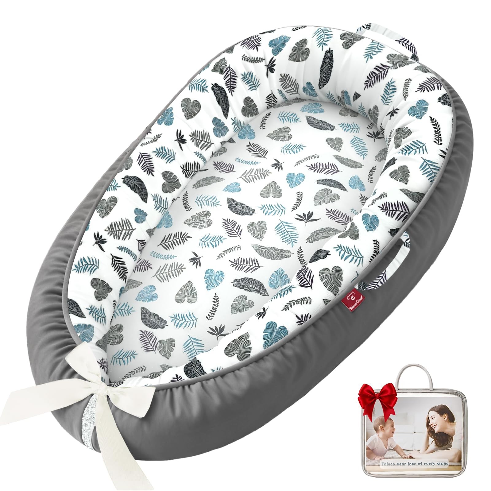 Baby Lounger - 100% Cotton Breathable Infant Lounger for Newborn, Portable Ba...