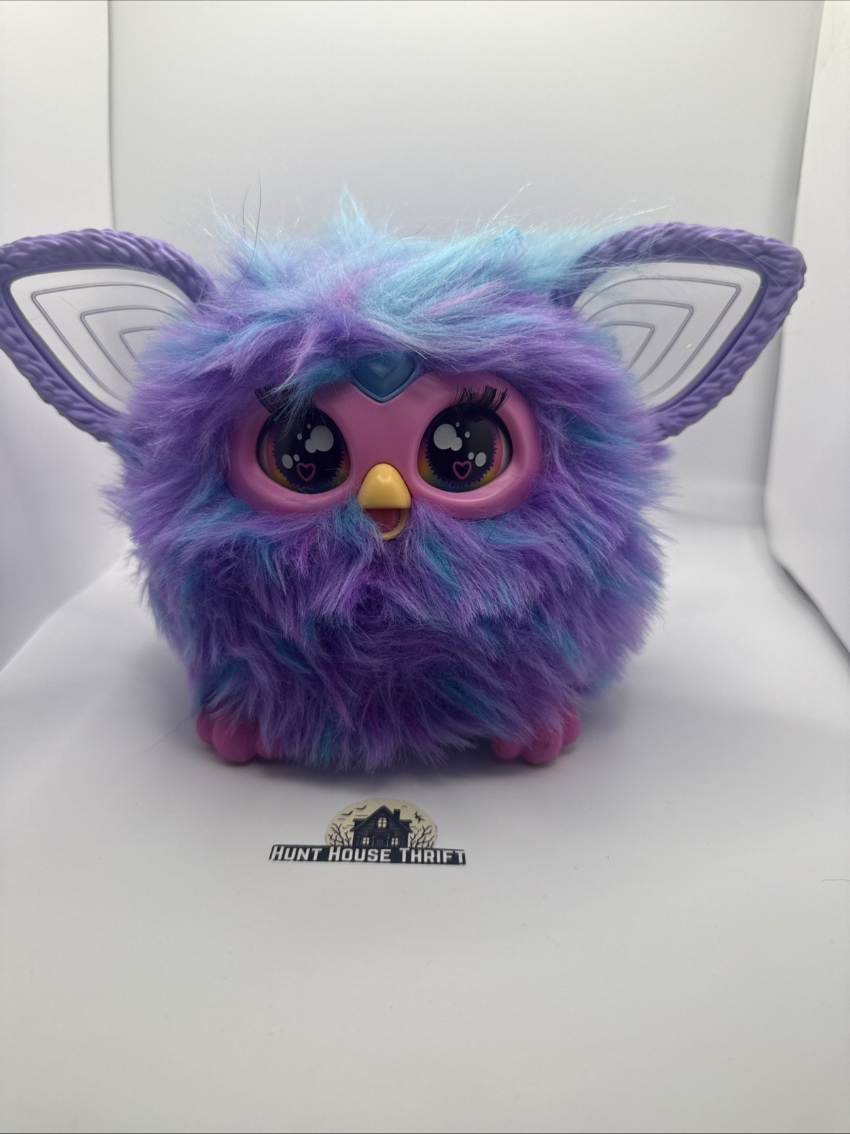 Furby Purple Plush Tie Dye Interactive Toy 2023 Glowing Ears Tested Working