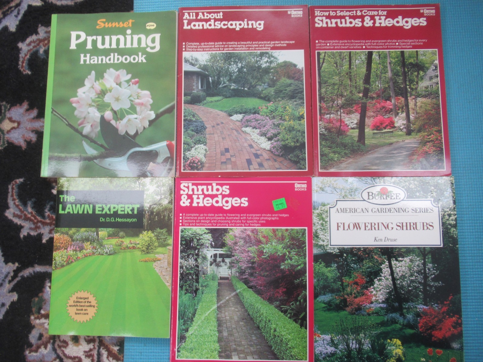 Lot of 5 Gardening Books - Shrubs, Landscaping, Pruning, Lawns-Sunset, Ortho...