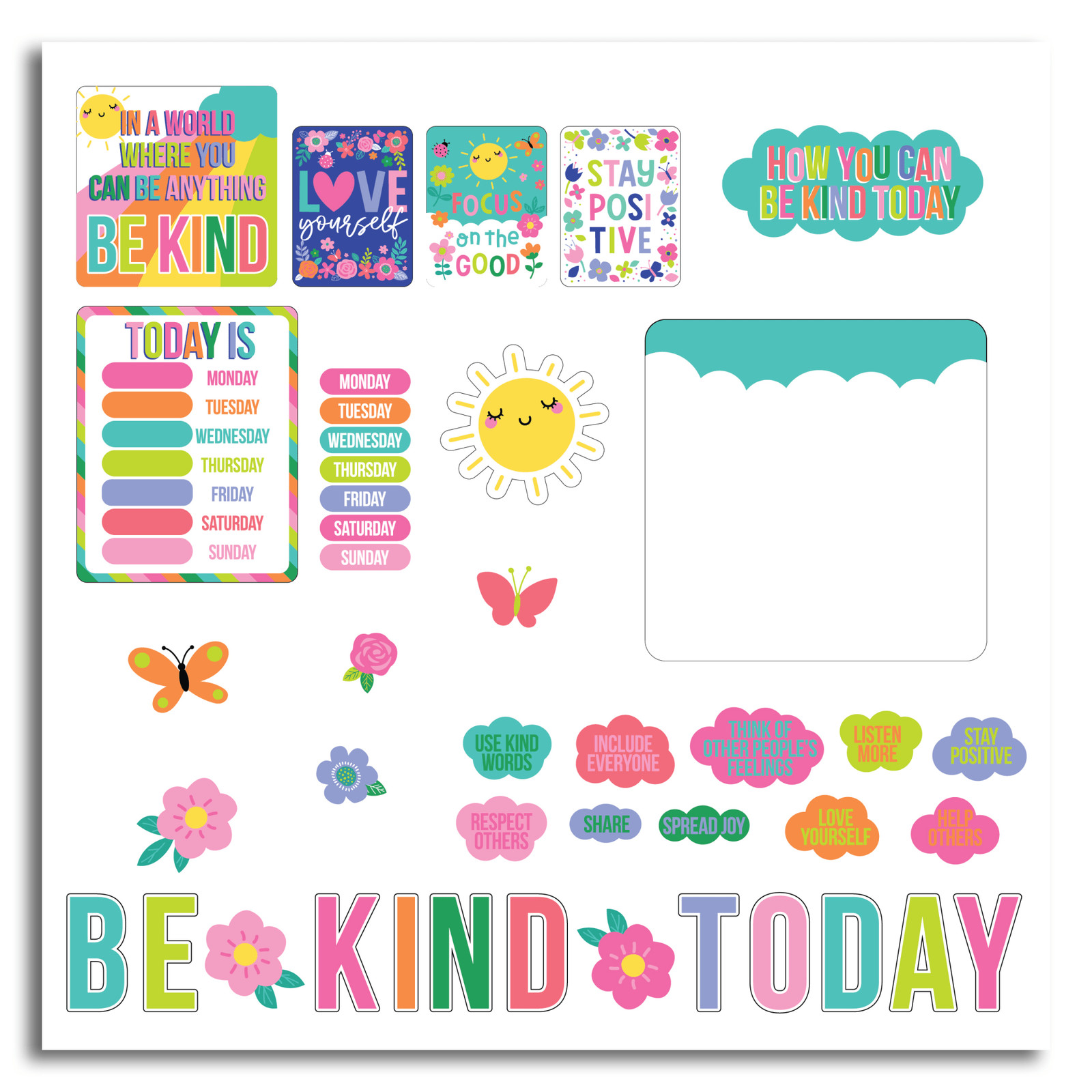 Office Depot Brand 243-Piece Bulletin Board Kit, All Year Round