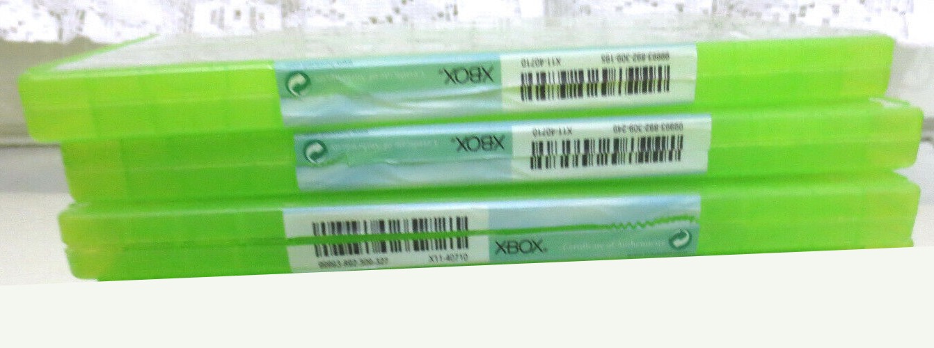 OEM Xbox 360 Empty Replacement 2-Disc Double Disc Case Green - LOT of 3 pieces
