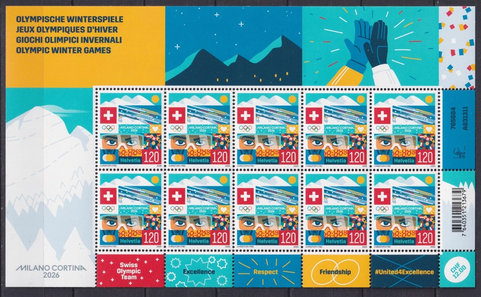 Switzerland 2026 Sport, Winter Olympic Games in Milano Cortina MNH**