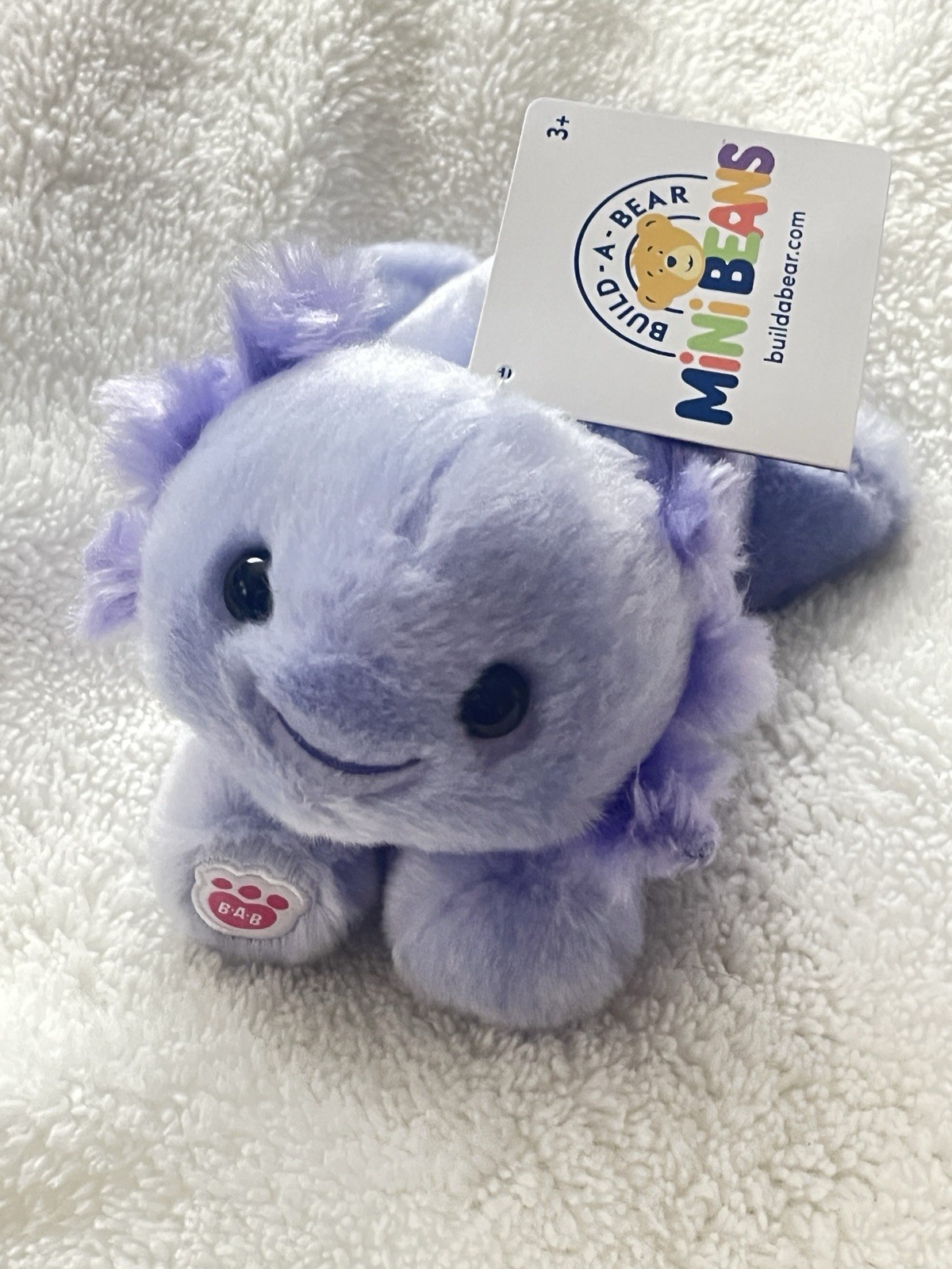 Build-A-Bear Mini Beans Purple Axolotl Stuffed Animal Pluah