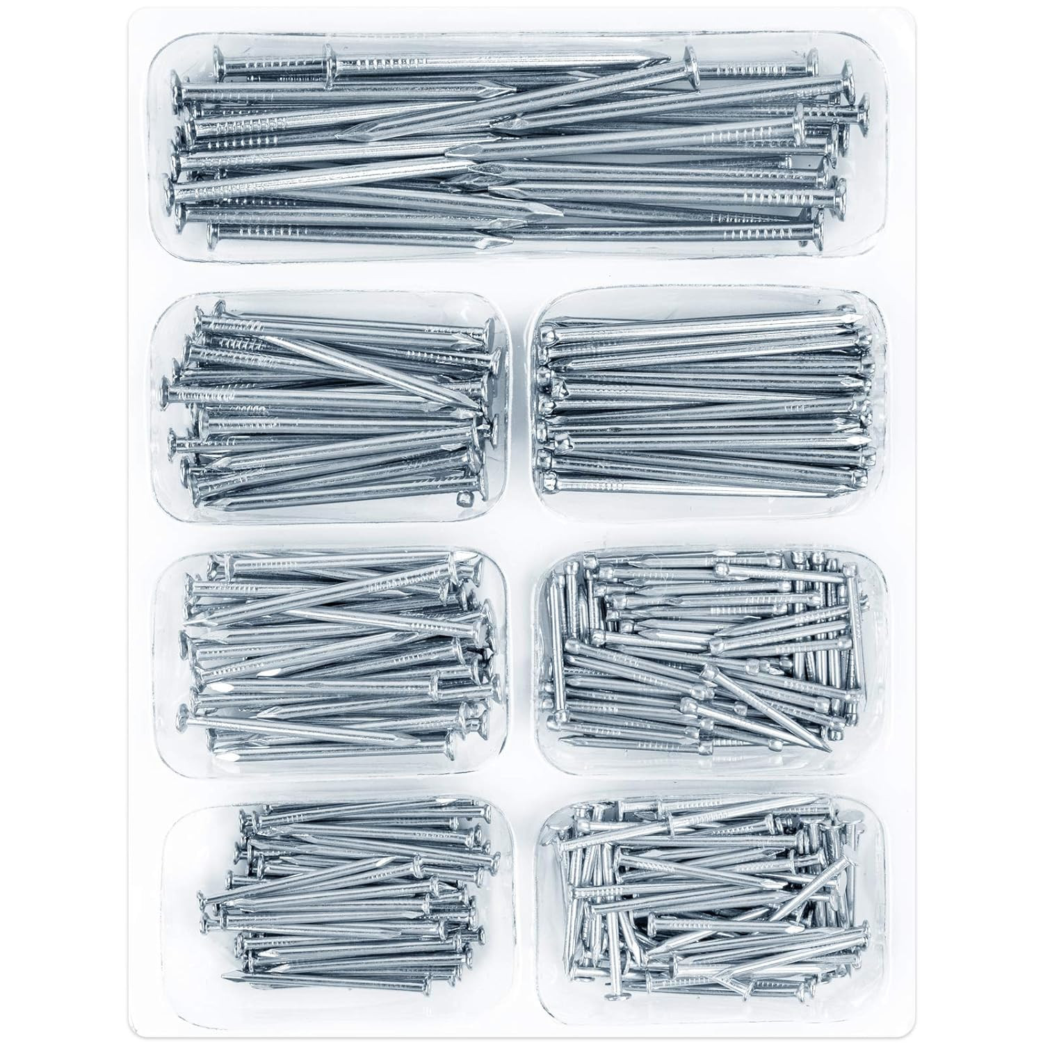STUHAD 400Pcs Hardware Nails Assortment Kit, Picture Hanging Nails, Galvanized N