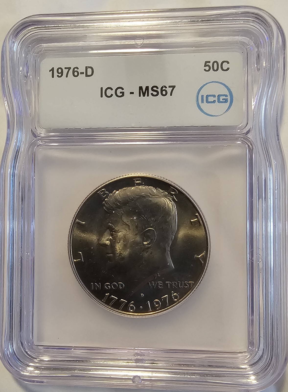 1776-1976 D Kennedy Bicentennial Half Dollar MS67 ICG - RARE CLAD