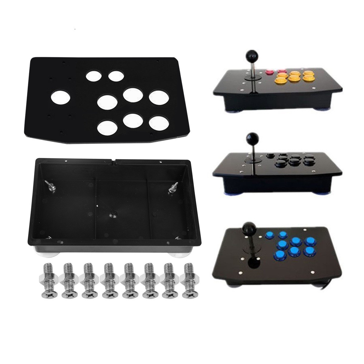 New Black Acrylic Panel and Case DIY Set Kits Replacement for Arcade Game A