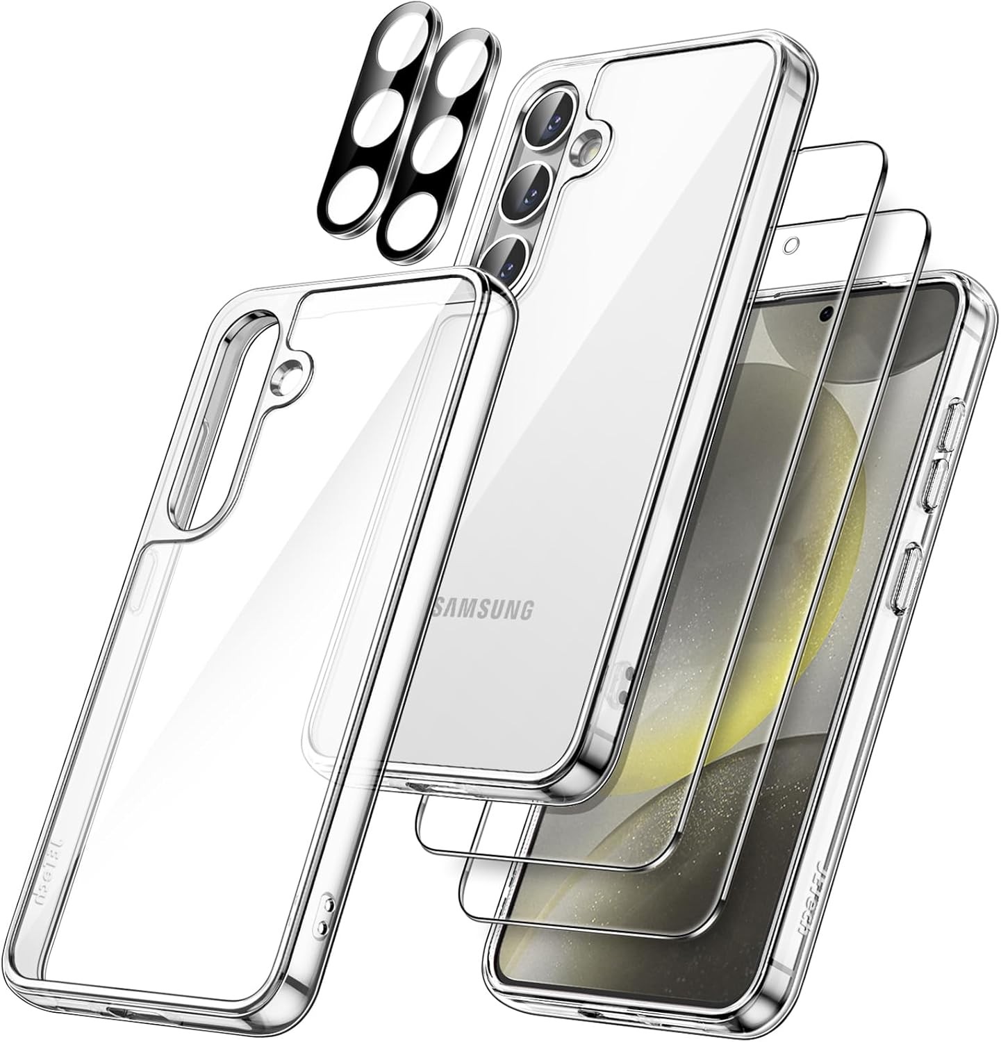 5 in 1 Case for Samsung Galaxy S24+ / S24 Plus 5G with Tempered Glass Protectors