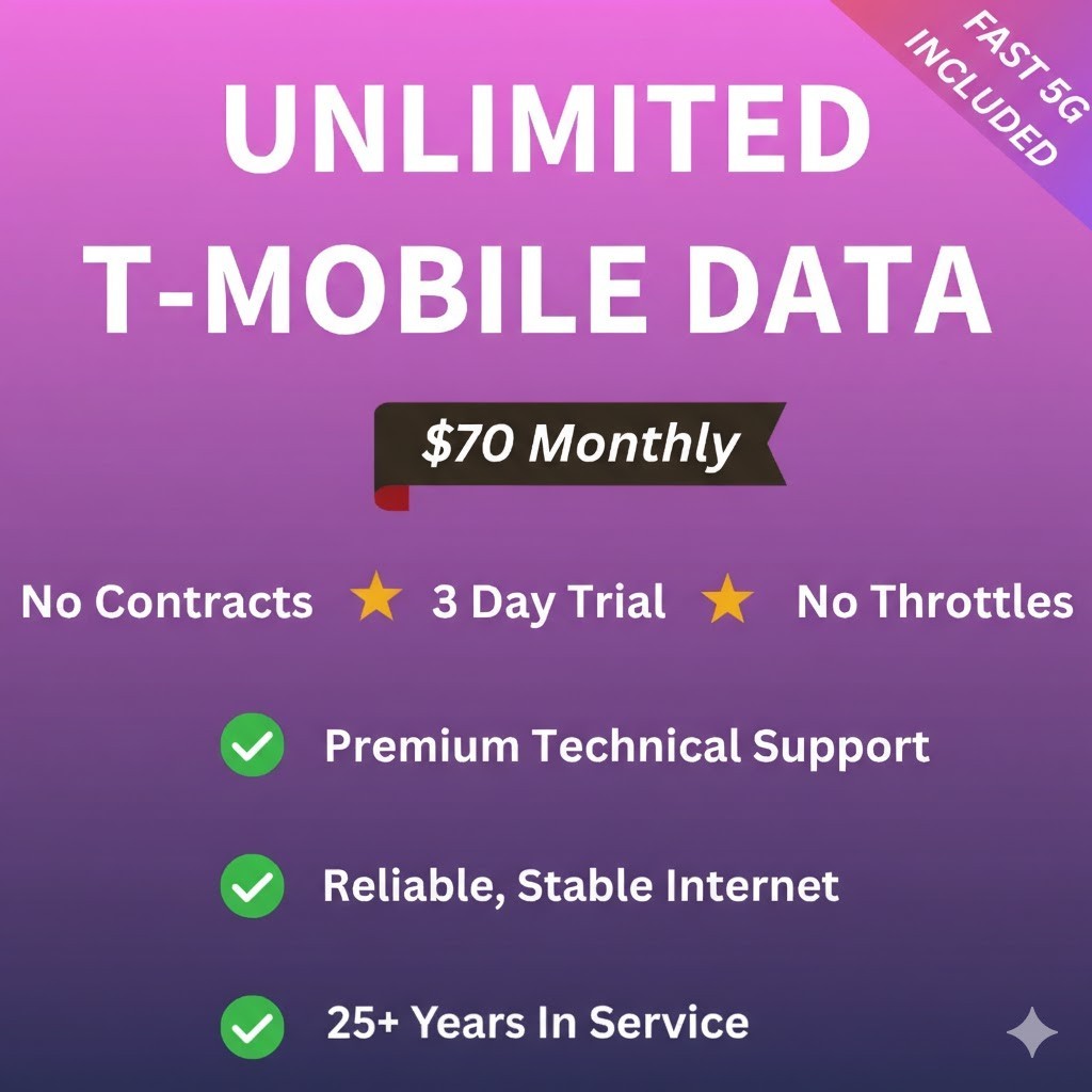 T-Mobile UNLIMITED 4G 5G Home Mobile Internet Hotspot Data SIM card. FREE TRIAL!