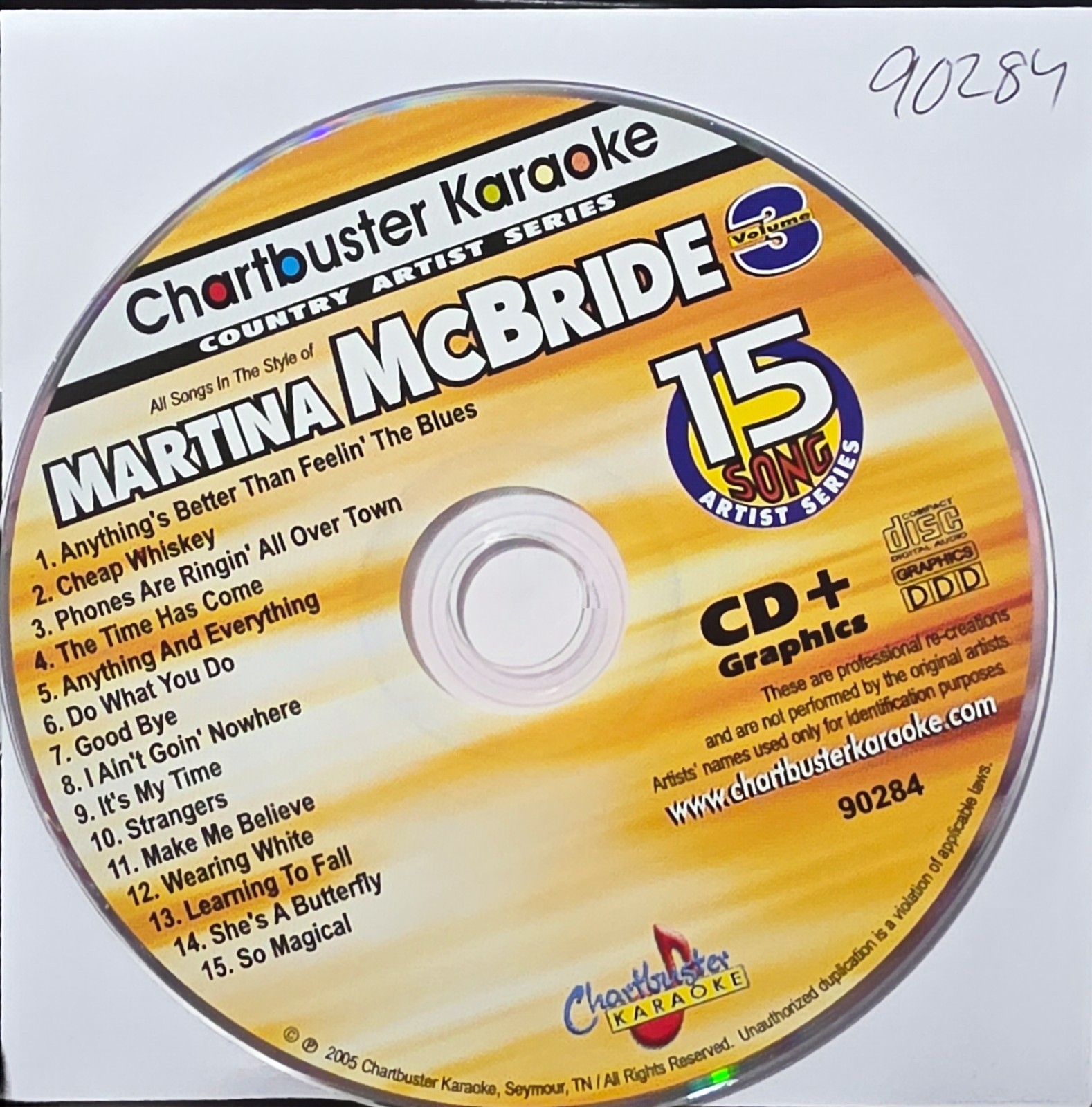 90284 MARTINA MCBRIDE    CHARTBUSTER  KARAOKE CDG  LOT LONG DRIVE