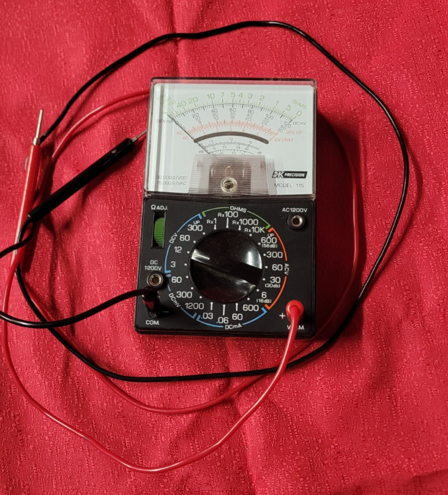 Nice BK Precision Model-115 Ohm/Volt Meter Multimeter Tested Analog Pocket