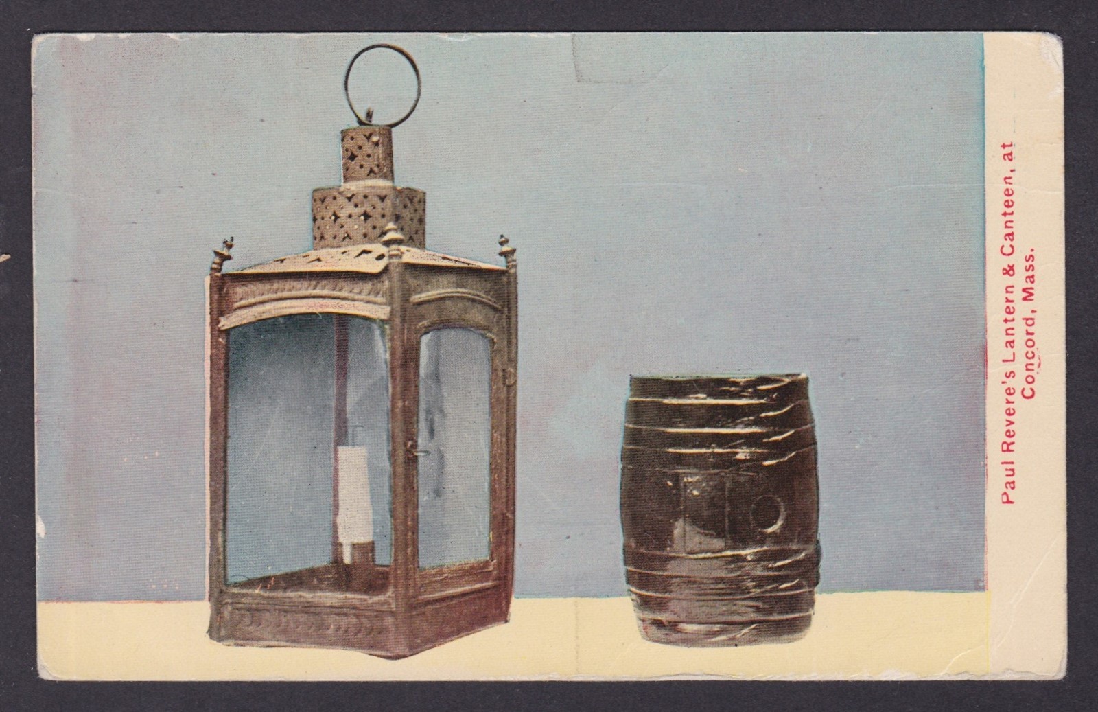 Postcard, United States, Concord MA, Paul Revere's Lantern & Canteen