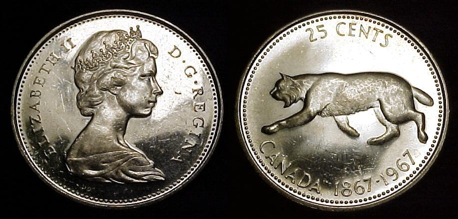 CANADA 1967 Twenty-five Cents AU