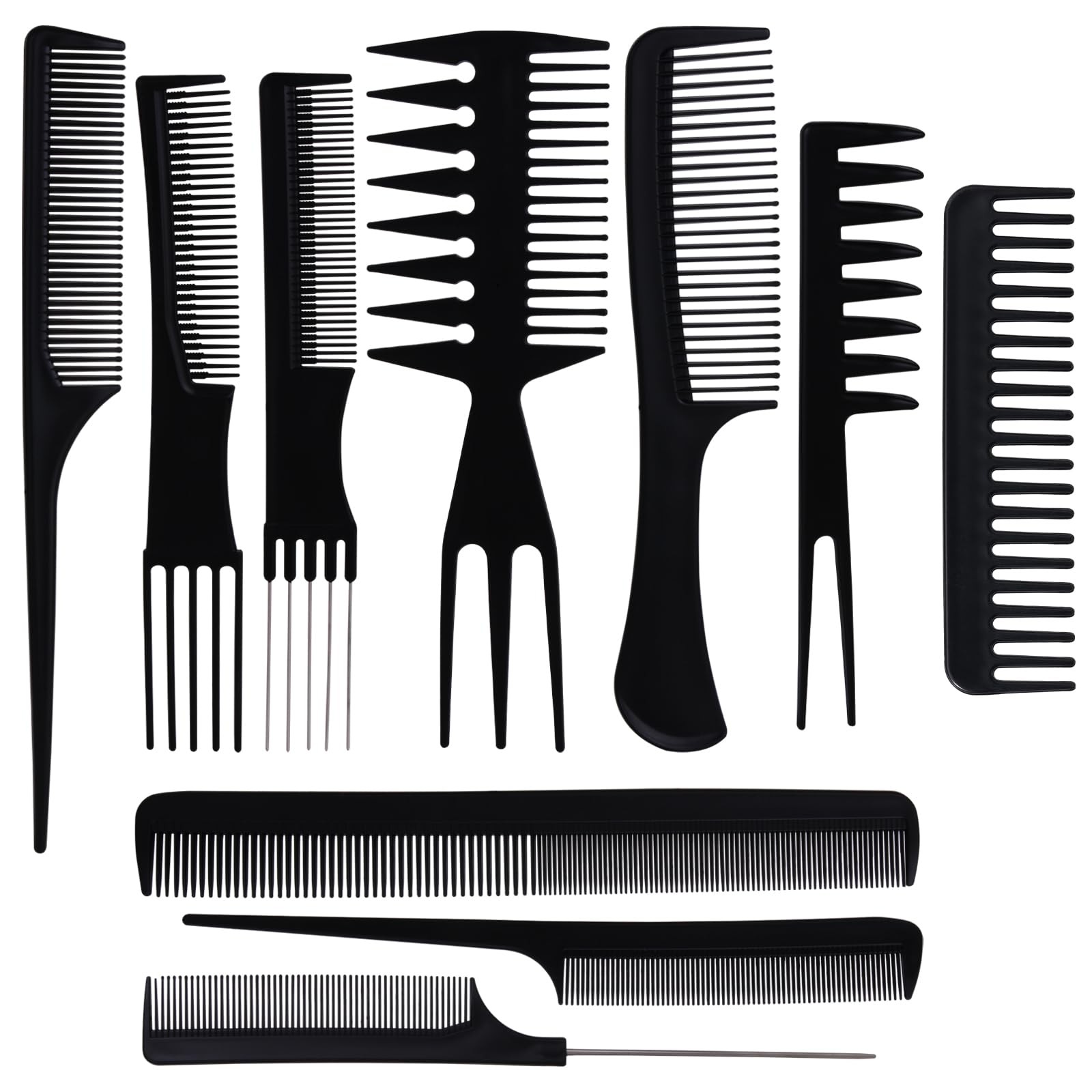 Oneleaf Styling Hair Comb 10PCS Stylists 9.8 x 3.27 Inch, black 