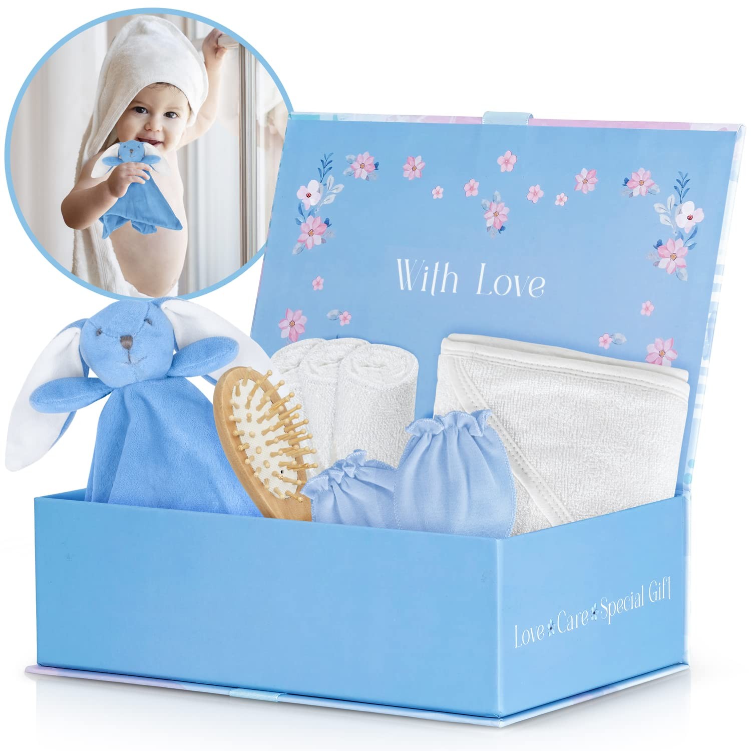 Baby Towels with Hood Newborn Gift Set - Gentle & Soft Baby Bath Towels Hoode...