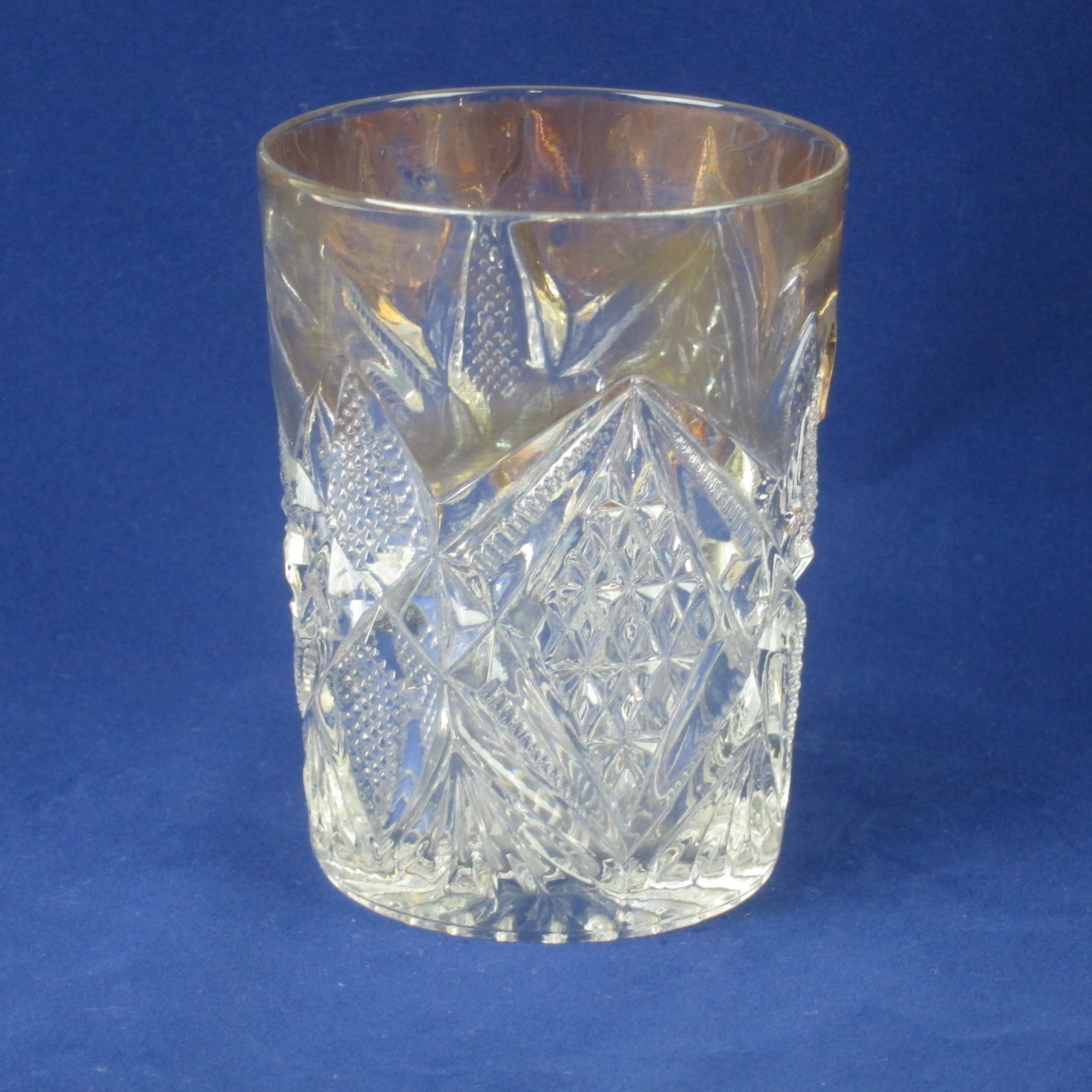 Antique EAPG Tumbler United States Glass 15048 Pennsylvania Balder Kamoni Gold