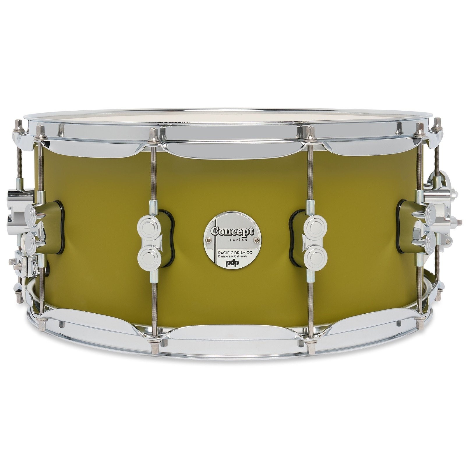 PDP Concept Maple 6.5x14" Snare Drum – Satin Olive Finish Ply - PDCM6514SSSO