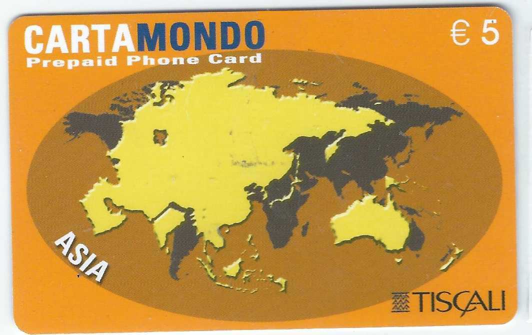 416/2000 Used Phone Card Cartamondo Tiscali Asia December 2004