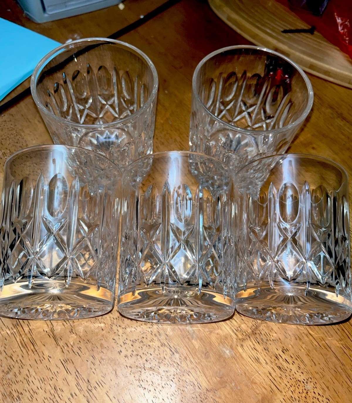Gorham King Edward Double Old Fashioned 3-7/8” Set Of 4+1 Whiskey Glasses