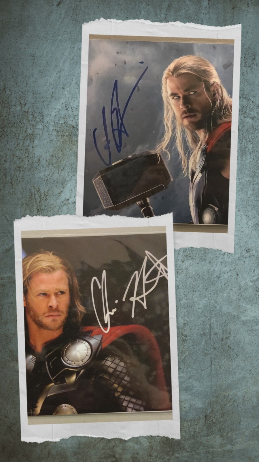 Lot Of 2x 8.5"x11" Chris Hemsworth Autographed Photo Reprints THOR The Avengers
