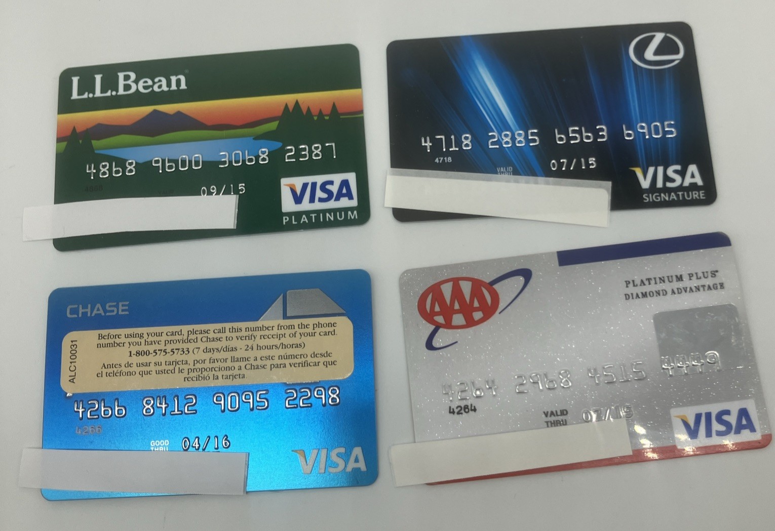 Lot Of 4 Expired Credit Cards For Collectors -  Visa Debit (9201)